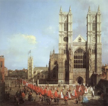Canaletto Painting - Abadía de Westminster con una procesión de caballeros del baño 1749 Canaletto